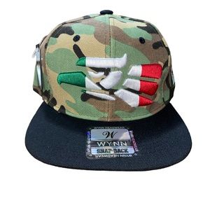 WYNN Headwear Camouflage Mexico Flag Snapback Hat One Size.